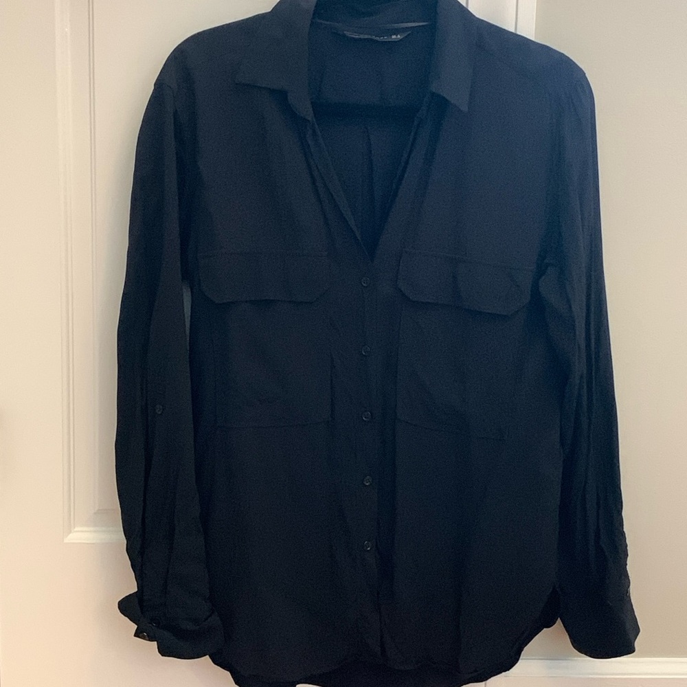 Zara black utility blouse.  Size medium